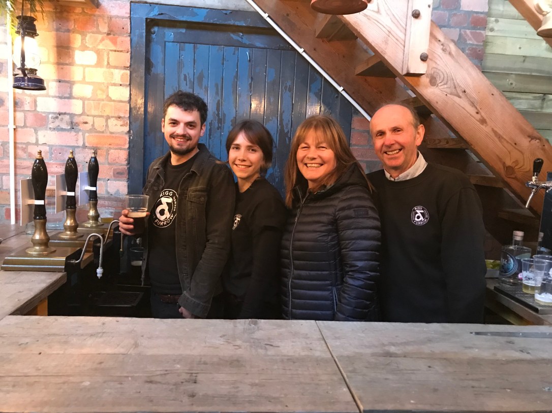 Theo, Pippa, Louise and Robert Howie at the bar